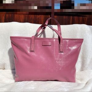 NWT Authentic Gucci Imprime GG Medium Joy Zip Tote Waterproof Pink